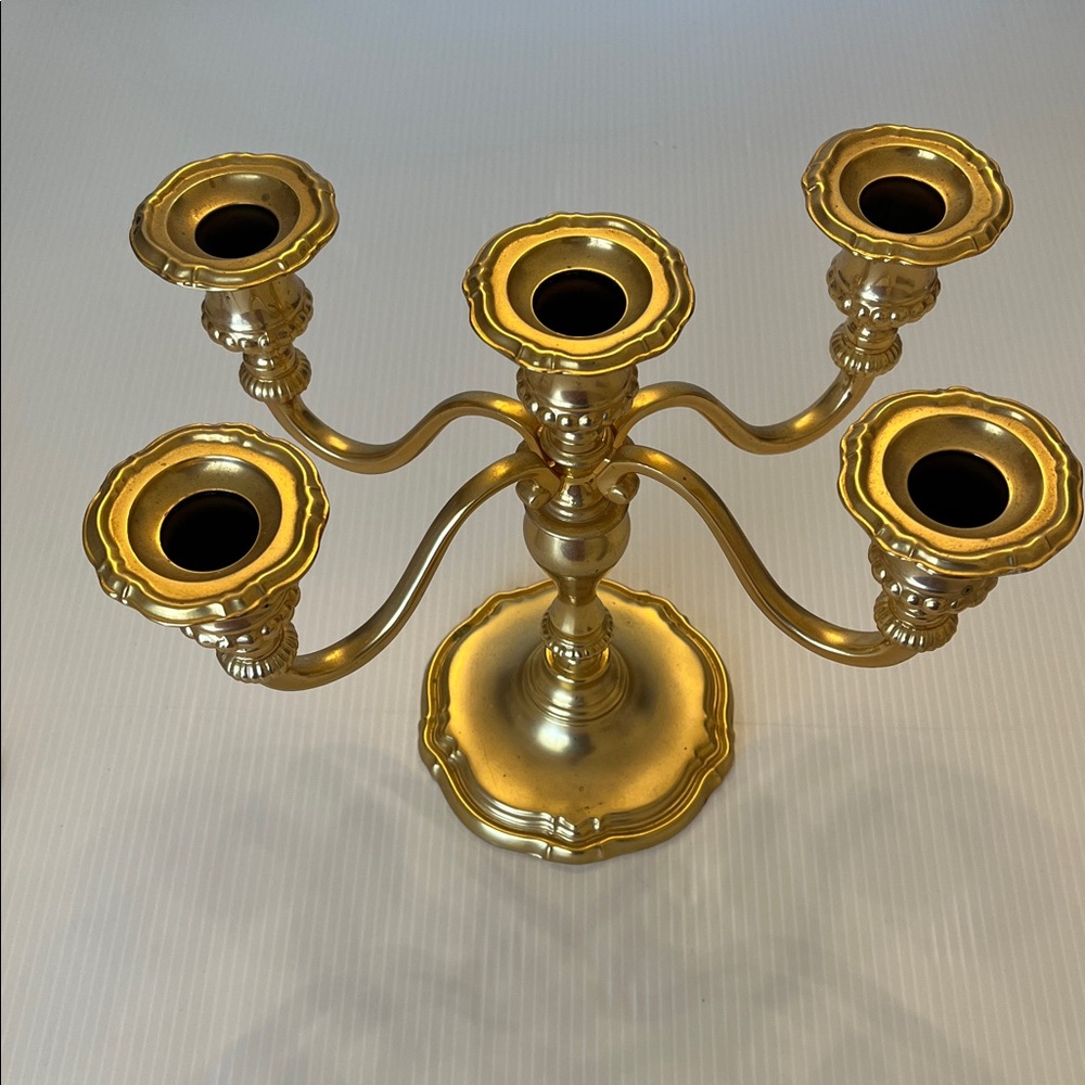 Vintage 18 Karat Gold Plated Candelabra - Picture 2 of 11